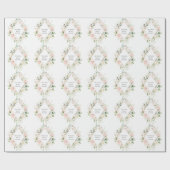 ピンクエレガントフローラパーソナライズされたブライダルシャワー ラッピングペーパー (フラット)