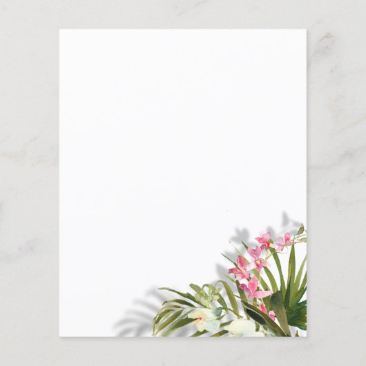 ピンクエレガントフローラパームスシャドウビーチ結婚式 (裏面)