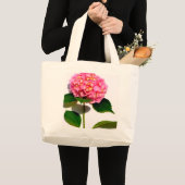 ピンクエレガントフローラピンクあじさい ラージトートバッグ (正面(商品))