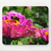 ピンクエレガントフローラピンクの花かわいい(昆虫)マルハナバチビー マウスパッド (正面)