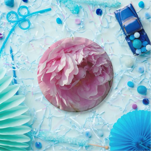 ピンクエレガントフローラピンクの花ピンク牡丹 ペーパープレート (パーティー)