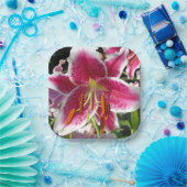 ピンクエレガントフローラピンク花の熱帯花 ペーパープレート (パーティー)