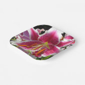 ピンクエレガントフローラピンク花の熱帯花 ペーパープレート (傾斜あり)