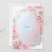 ピンクエレガントフローラフレームソフトパステルグロー結婚ズ (裏面)