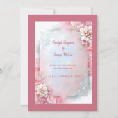 ピンクエレガントフローラフレームソフトパステルグロー結婚ズ (正面)