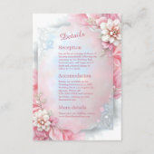 ピンクエレガントフローラフレームソフトパステルグロー結婚ズ エンクロージャーカード (正面)