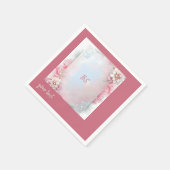 ピンクエレガントフローラフレームソフトパステルグロー結婚ズ スタンダードカクテルナプキン (角)