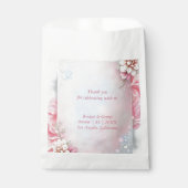 ピンクエレガントフローラフレームソフトパステルグロー結婚ズ フェイバーバッグ (正面)