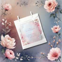 ピンクエレガントフローラフレームソフトパステルグロー結婚ズ フェイバーバッグ