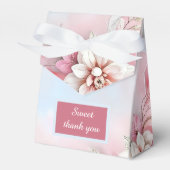 ピンクエレガントフローラフレームソフトパステルグロー結婚ズ フェイバーボックス (正面サイド)