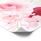 ピンクエレガントフローラブライダルシャワーへようこそ ポスター (角)