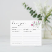 ピンクエレガントフローラブライダルシャワーレシピカード (スタンド正面)