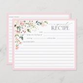 ピンクエレガントフローラブライダルシャワーレシピカードv2 (正面/裏面)