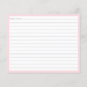 ピンクエレガントフローラブライダルシャワーレシピカードv2 (裏面)