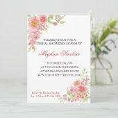ピンクエレガントフローラブライダルシャワー招待状 招待状 (スタンド正面)