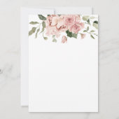 ピンクエレガントフローラブライダルシャワー 招待状 (裏面)