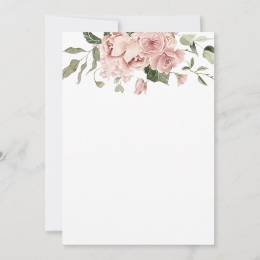 ピンクエレガントフローラブライダルシャワー 招待状 (裏面)