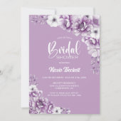 ピンクエレガントフローラブライダルシャワー 招待状 (正面)