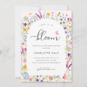ピンクエレガントフローラブライダルシャワー 招待状 (正面)