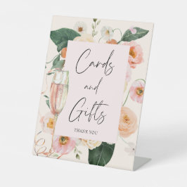 ピンクエレガントフローラブランチ&バブリーブライダルシャワー 台座サイン