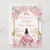 ピンクエレガントフローラプリンセスバタフライキンセアニラ 招待状 (正面)