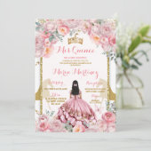 ピンクエレガントフローラプリンセスバタフライキンセアニラ 招待状 (スタンド正面)