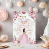 ピンクエレガントフローラプリンセスバタフライミンス 招待状