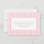 ピンクエレガントフローラベイシャワーありがとう サンキューカード (裏面)