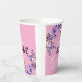 ピンクエレガントフローラベビーガールシャワーパーティー8oz 紙コップ (左)