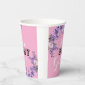 ピンクエレガントフローラベビーガールシャワーパーティー8oz 紙コップ (右)