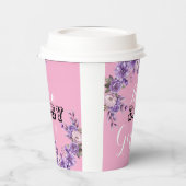 ピンクエレガントフローラベビーガールシャワーパーティー8oz 紙コップ (左)