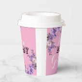 ピンクエレガントフローラベビーガールシャワーパーティー8oz 紙コップ (右)