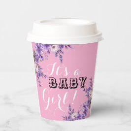 ピンクエレガントフローラベビーガールシャワーパーティー8oz 紙コップ