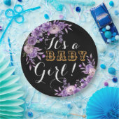 ピンクエレガントフローラベビーガールシャワーパーティー ペーパープレート (パーティー)