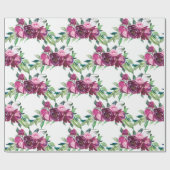 ピンクエレガントフローラベビーガールベビーシャワー招待状 ラッピングペーパー (フラット)