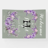 ピンクエレガントフローラベビーシャワーカスタマイズ可能パーティー 横断幕 (横)