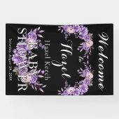 ピンクエレガントフローラベビーシャワーカスタマイズ可能パーティー 横断幕 (横)