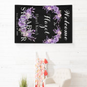 ピンクエレガントフローラベビーシャワーカスタマイズ可能パーティー 横断幕 (インサイチュ)