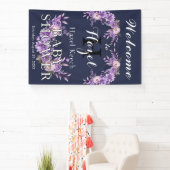 ピンクエレガントフローラベビーシャワーカスタマイズ可能パーティー 横断幕 (インサイチュ)