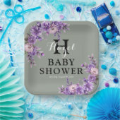 ピンクエレガントフローラベビーシャワーパーティー広場 ペーパープレート (パーティー)