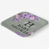 ピンクエレガントフローラベビーシャワーパーティー広場 ペーパープレート (傾斜あり)