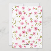 ピンクエレガントフローラベビーシャワー招待状カード シーズンカード (裏面)