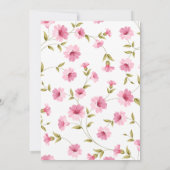 ピンクエレガントフローラベビーシャワー招待状カード 招待状 (裏面)
