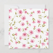 ピンクエレガントフローラベビーシャワー招待状カード 招待状 (裏面)