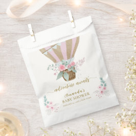 ピンクエレガントフローラホットエアバルーン赤ちゃんシャワー フェイバーバッグ