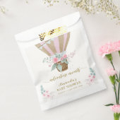 ピンクエレガントフローラホットエアバルーン赤ちゃんシャワー フェイバーバッグ (封をした状態)