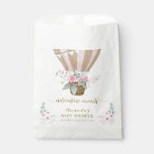 ピンクエレガントフローラホットエアバルーン赤ちゃんシャワー フェイバーバッグ (正面)