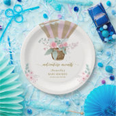 ピンクエレガントフローラホットエアバルーン赤ちゃんシャワー ペーパープレート (パーティー)