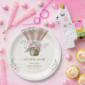 ピンクエレガントフローラホットエアバルーン赤ちゃんシャワー ペーパープレート (パーティー)