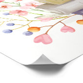 ピンクエレガントフローラボウブックベビーシャワーへようこそ ポスター (角)